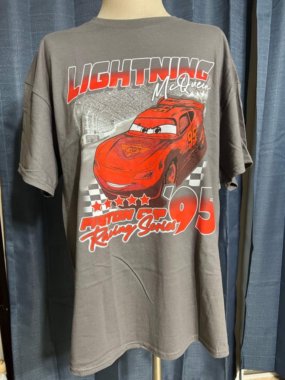 Disney Lightning McQueen Gray and Red Short Sleeve Tee